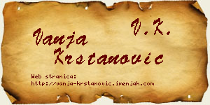 Vanja Krstanović vizit kartica